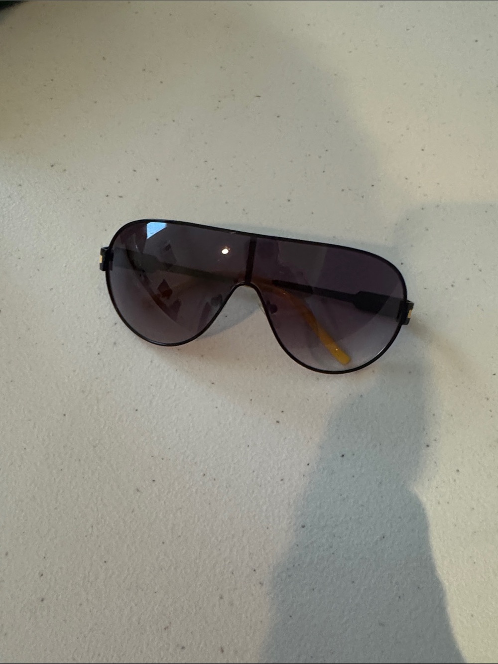 Men’s Black Shield Sunglasses with Gradient Lenses